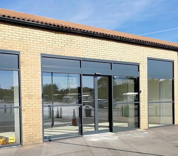 Toughened glass shop fronts